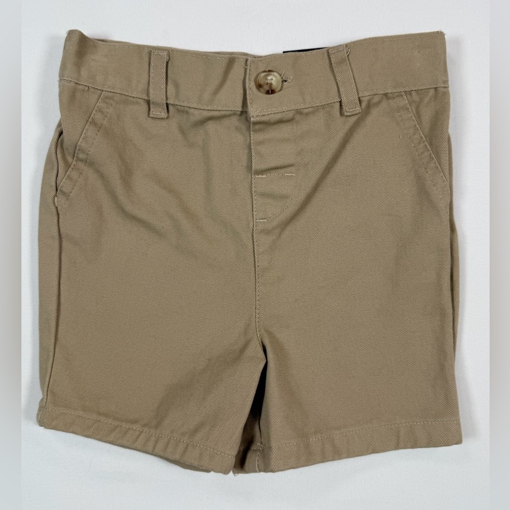 NWT OCEAN + COAST Boys Khaki Chino Shorts Tan Classic Casual Size 24 Months NEW
